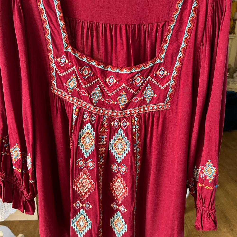 Savanna Jane Red Boho top
